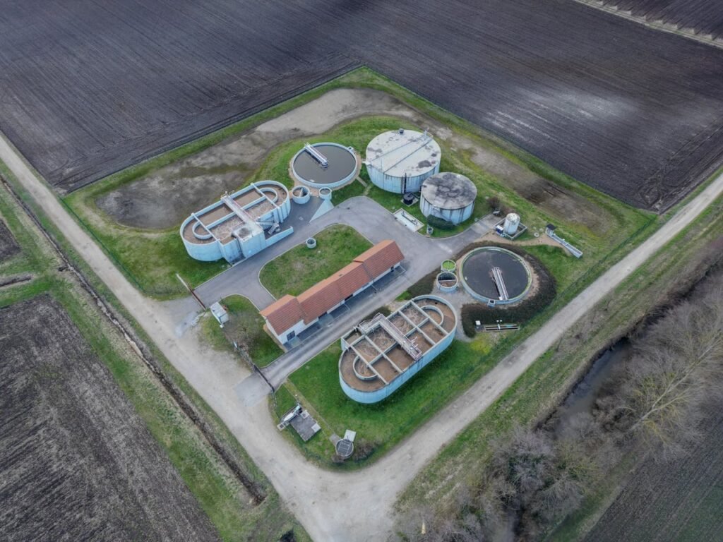 Sewage Treatment Plant in Birds Eye View